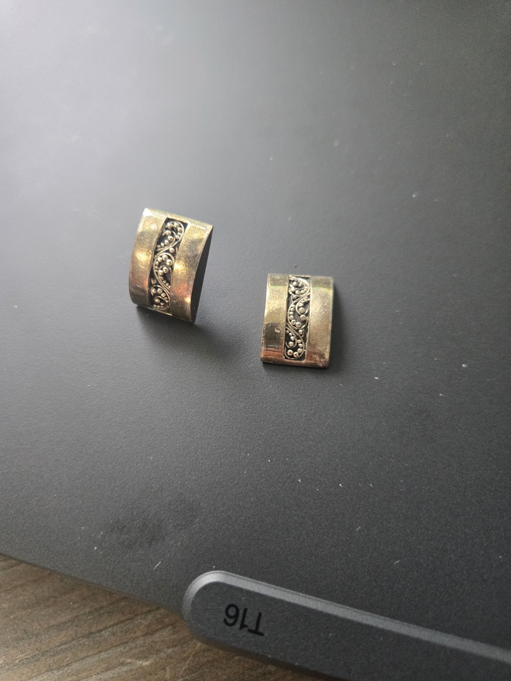 Judith Jack Silvern Scroll Earrings. One Missing Post